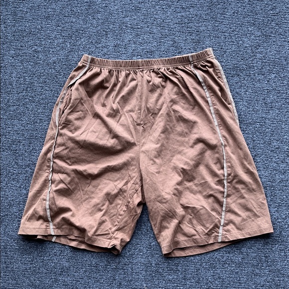 Other - Men's Brown Athletic Shorts with Contrast Stitching